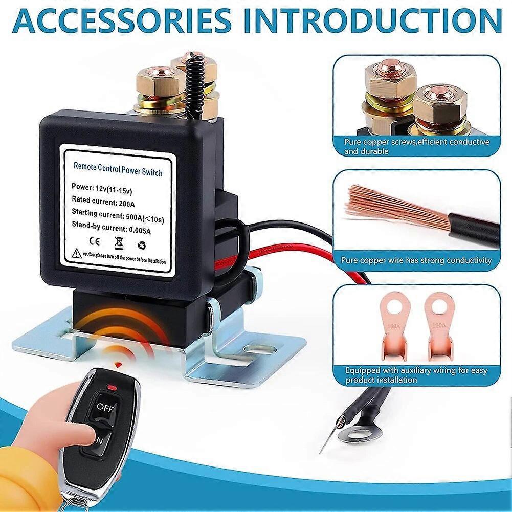 Battery Isolator On Off 12V 500A Remote Battery Disconnect Switch with ...