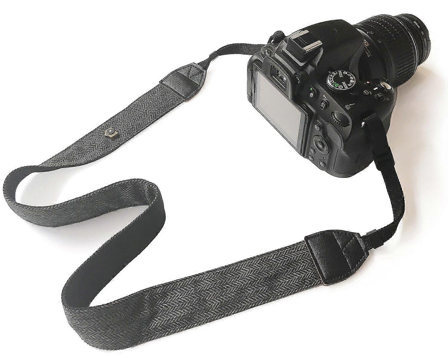 Camera Neck Strap, Soft Vintage Printed Camera Strap, Camera Not Included (Soft Black)