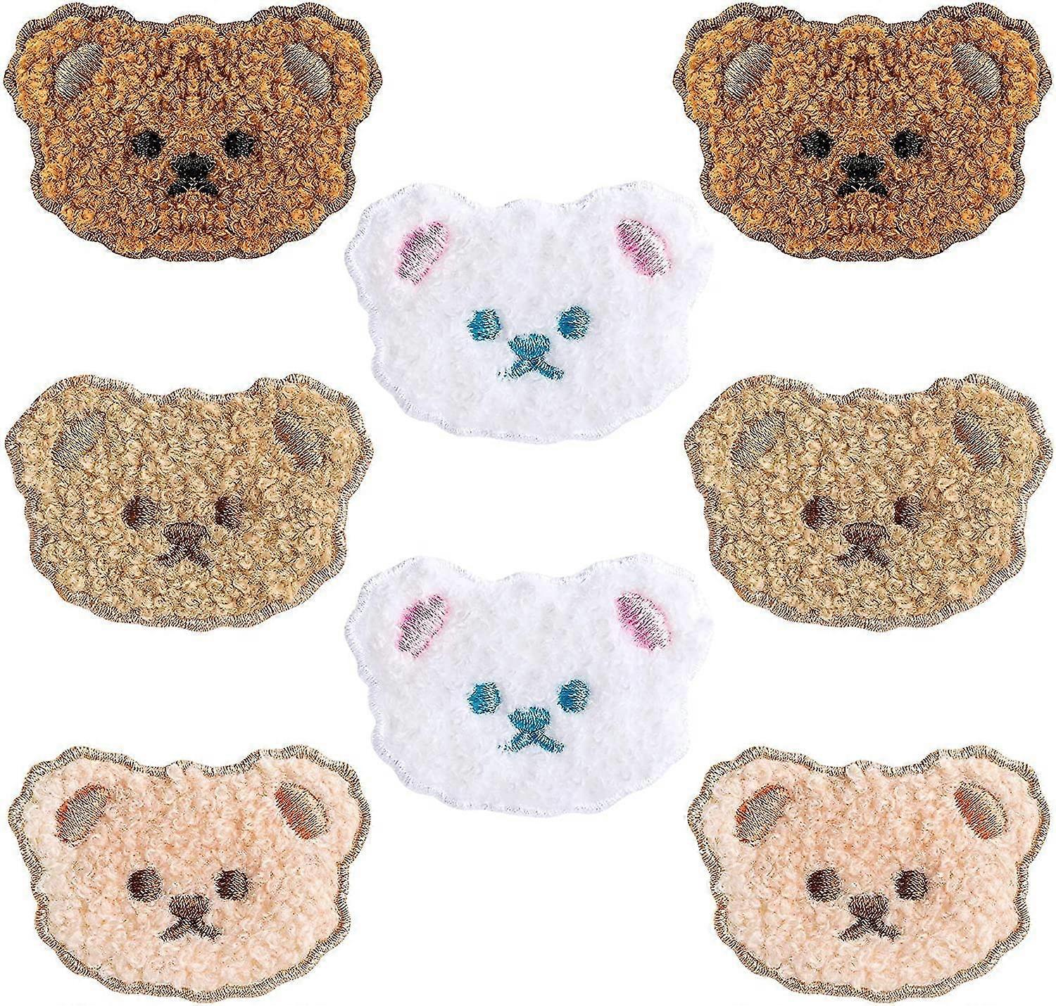 8 Pcs Bear Embroidery Patch, Cute Cartoon Bear Patches