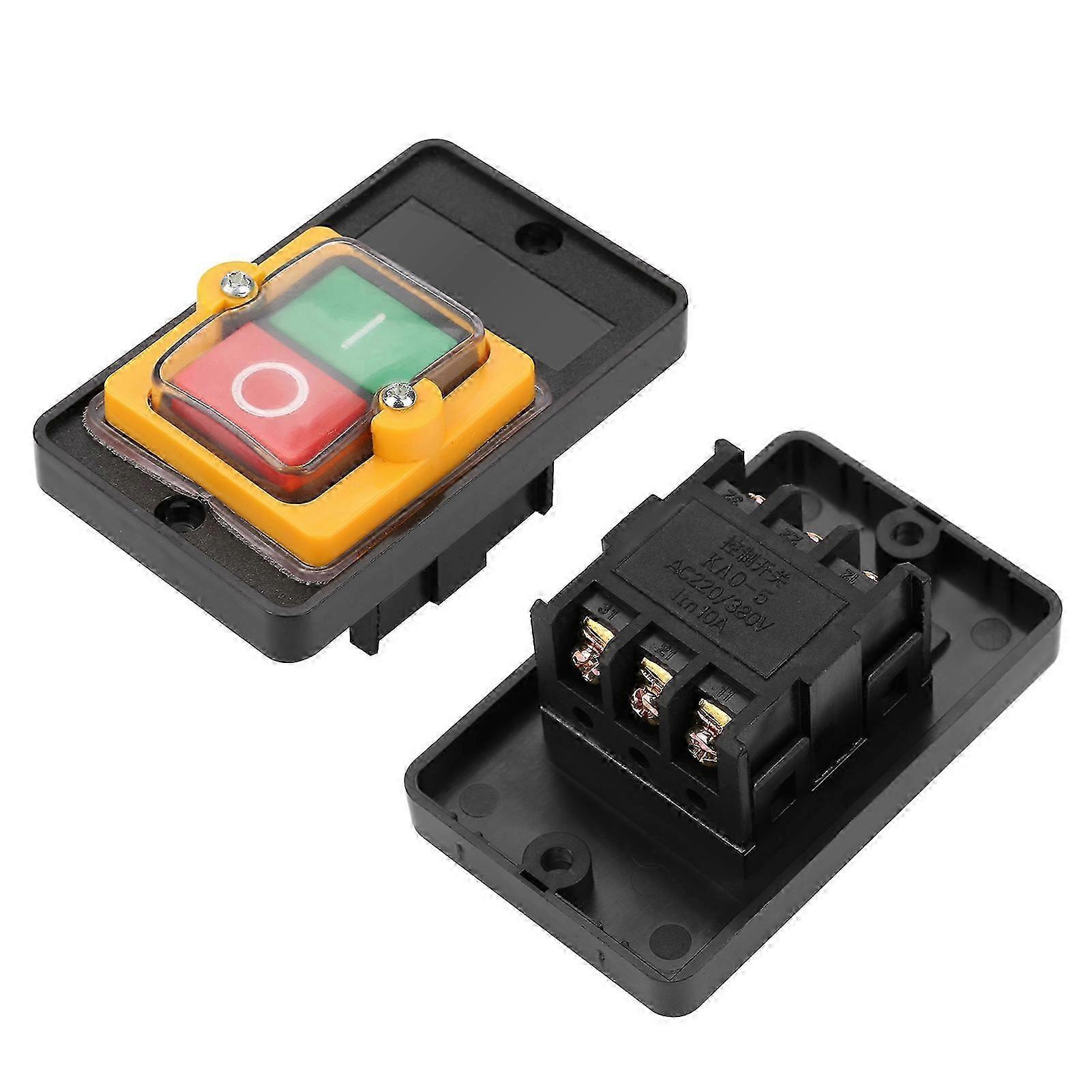 AC220V/380V 10A Waterproof ON/OFF Pushbutton Switch Push Button | Fruugo UK