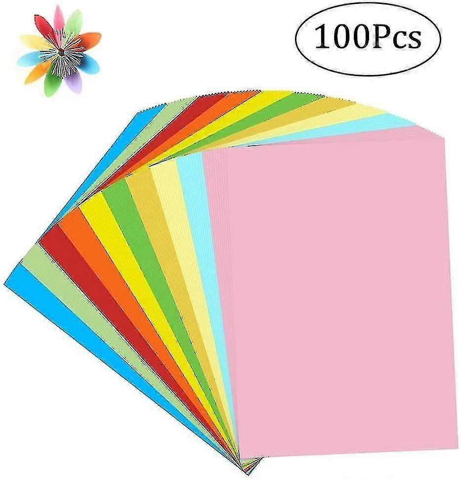 100 Pieces Coloured Handmade Paper, Solid Color Handmade Papers, Color Art Fgao