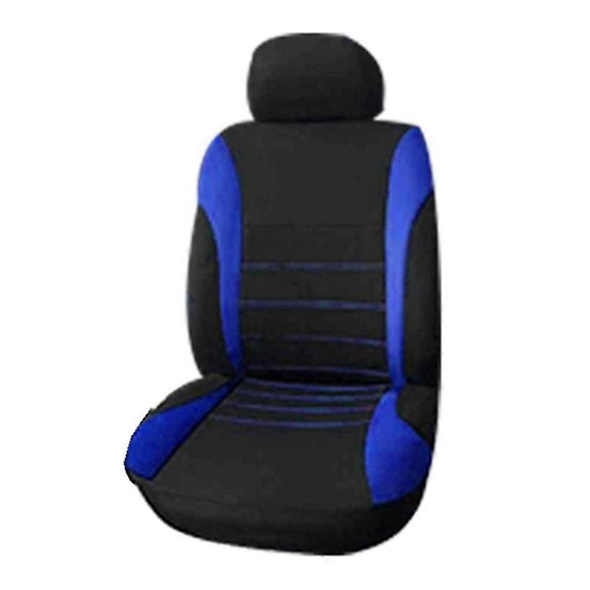 Front Car Seat Covers Front Ready Sport Bucket Seat Cover, Automobiles Seat Covers (Black + Blue)