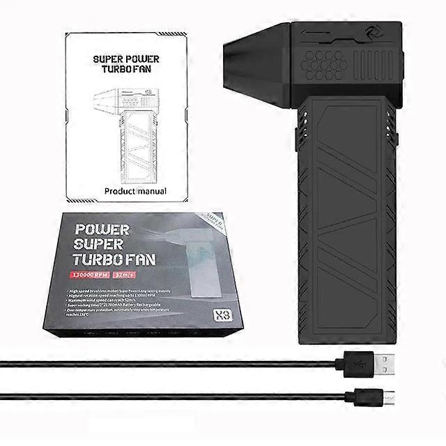 130000 Rpm Mini Turbo Jet Fan Violent Turbofan Usb Rechargeable Brushless Motor 52m/s High Speed Duct Blower