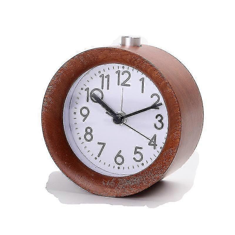 Round beech wood creative alarm clock
