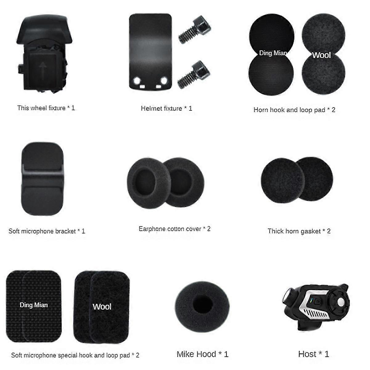 Motorcycle Helmet Intercom Bluetooth Headset With 2k Camera Recorder Intercom Car Dvr Electric Vehicle Recorder,c