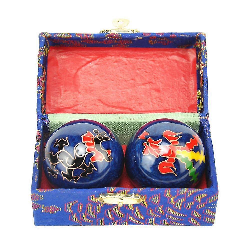 2pcs Doigt Exercice Roulant Baoding Boule Relaxation Thérapie Chinois Santé Main TAO