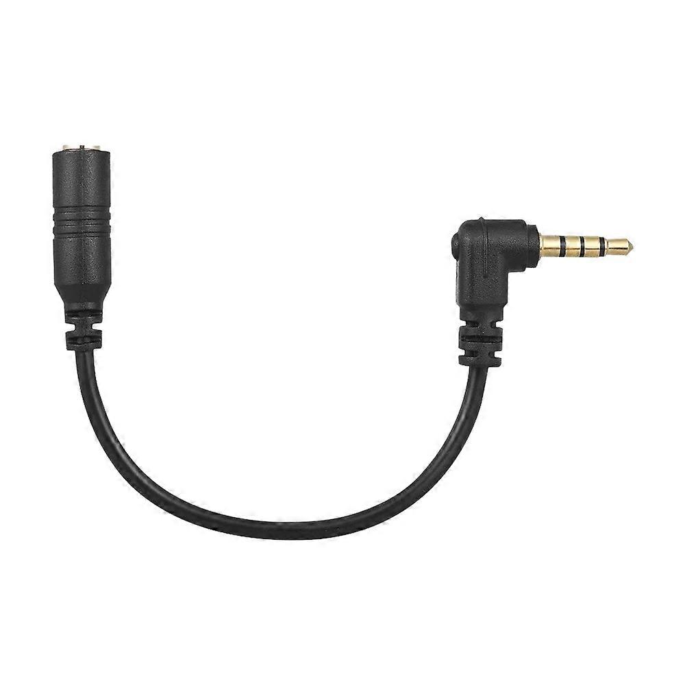 3.5mm 3 Pole Female to 4 Pole TRRS Male 90 Degree Right Angled Microphone Adapter Cable Audio Stere