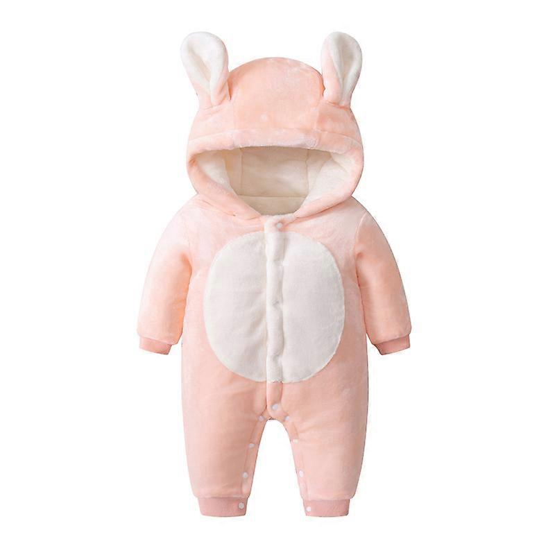 Baby Romper And Romper Thickened Hooded Bear-Shaped One-Piece
