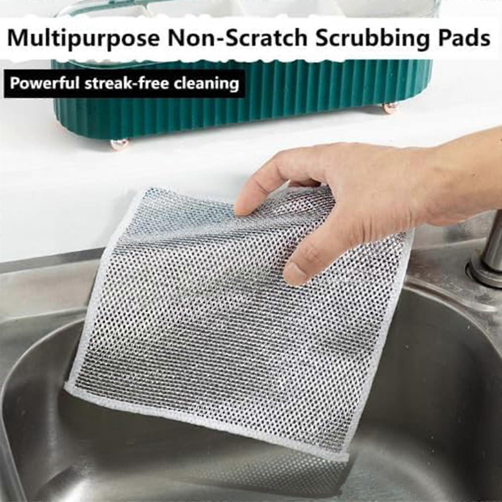Torchon métallique multifonction anti-rayures, chiffons de vaisselle multi-usages pour vaisselle sèche et humide, frotte et nettoie la vaisselle