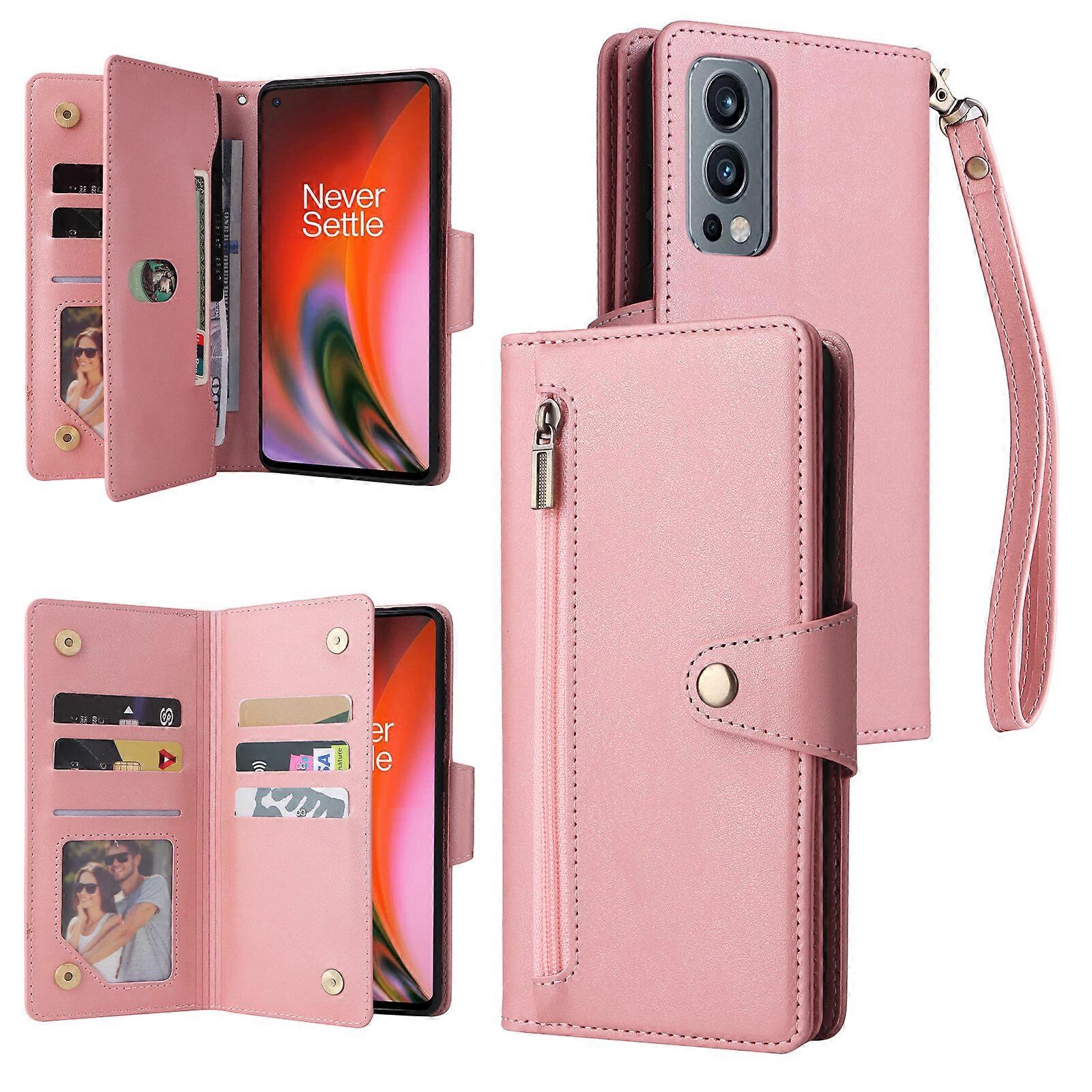Compatible with OnePlus Nord 2 5G Case PU Leather Magnetic Flip Zipper Card Holder Wallet Cover
