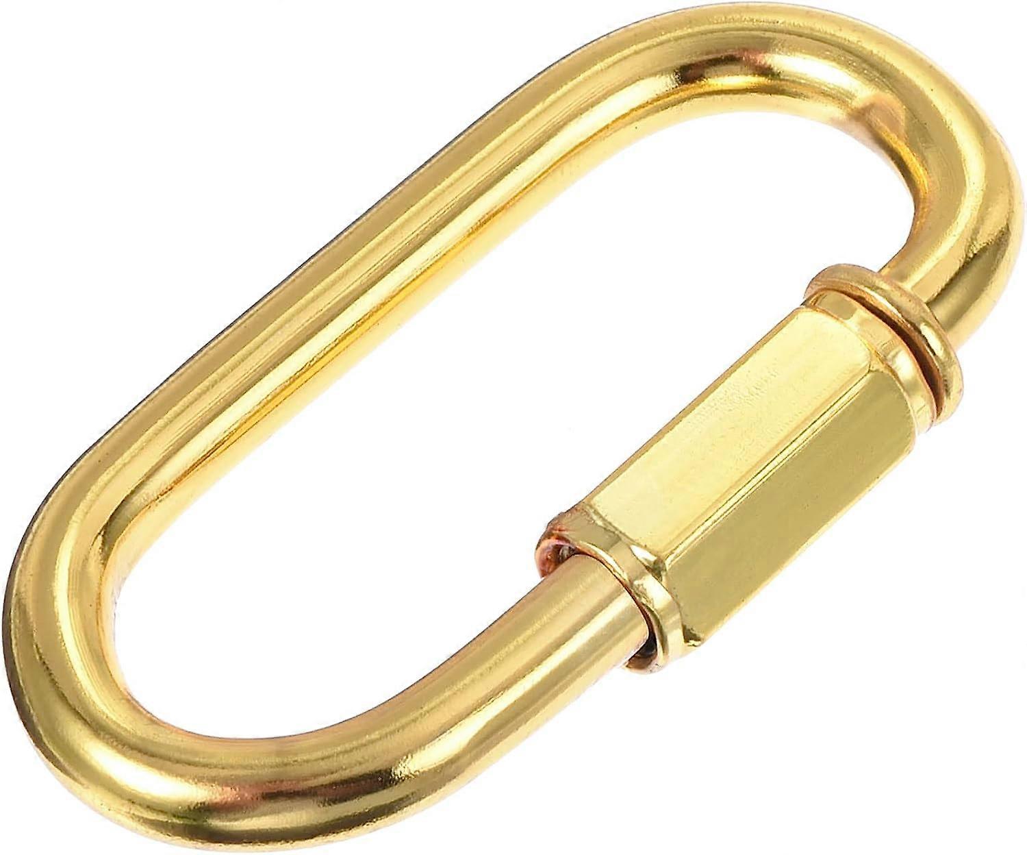 موصل السلسلة ، مشابك بيضاوية لقفل برغي سريع الربط بسمك 5 مم لأضواء قلادة الثريا الكهربائية (ذهبي) (عبوة من 6)