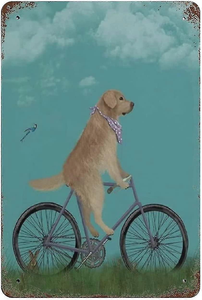 Placa de Metal Placa de Lata Cão Bicicleta de Bicicleta Vintage Placa de Metal Placa de Metal Placa de Lata 8x12 Polegadas OU 12x16 Polegadas M