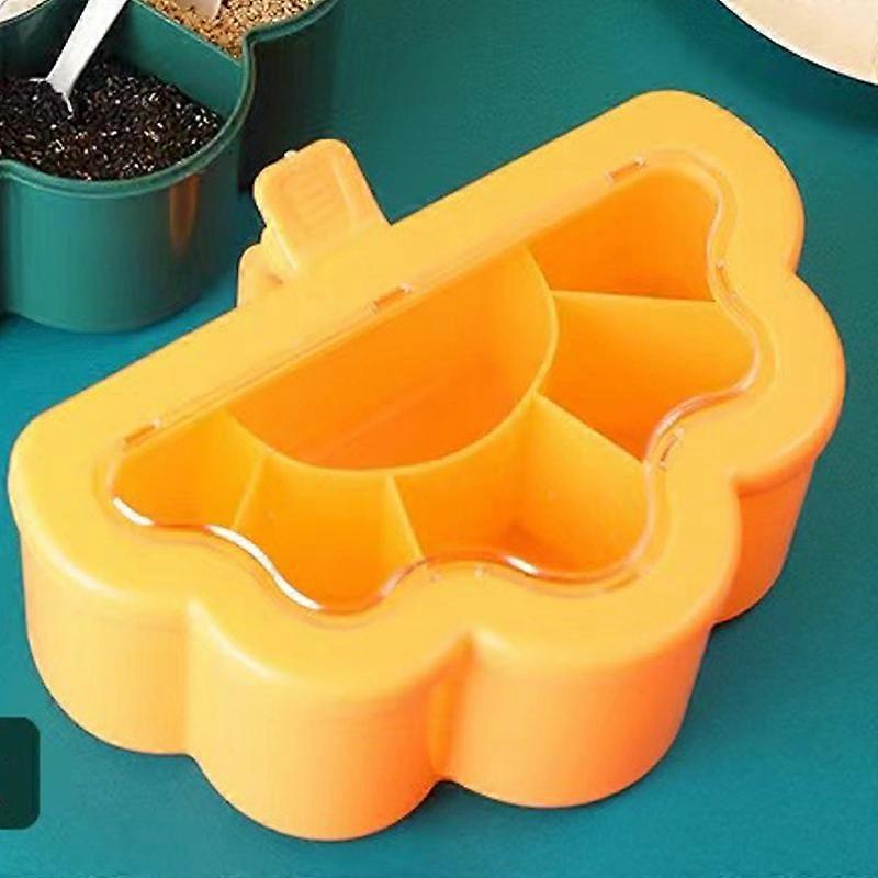 Yellow Yellow Kitchen Storage Accessory Kitchen Combination Set All-in-one Seasoning Box Creative Multi-grid Home Seasoning Box Without Seasoning Come