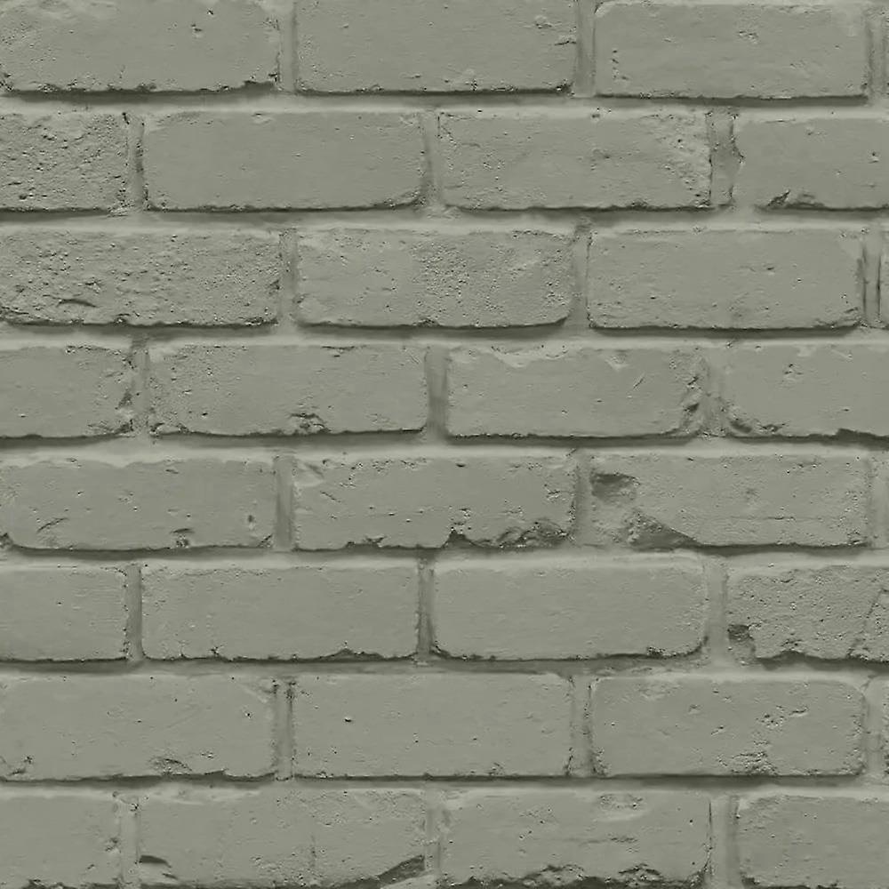 Fine Decor Painted Brick Sage Wallpaper
