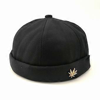 Thin Hat without Brim Melon Cap Landlord Cap Male Street Fashion Hip-hop (Black)