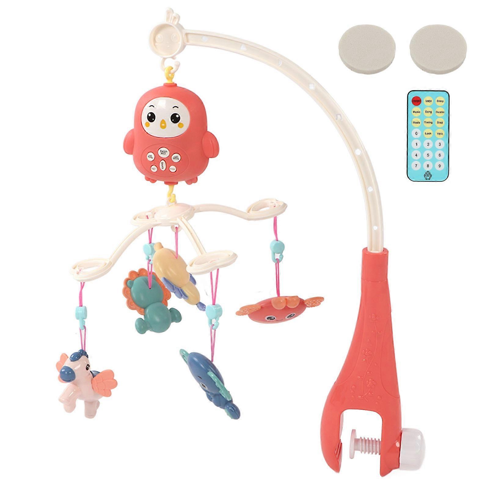 Baby Crib Mobile with Music Lights 360 Degree Rotation Timing Function Animals Musical Crib Mobile with Remote Control