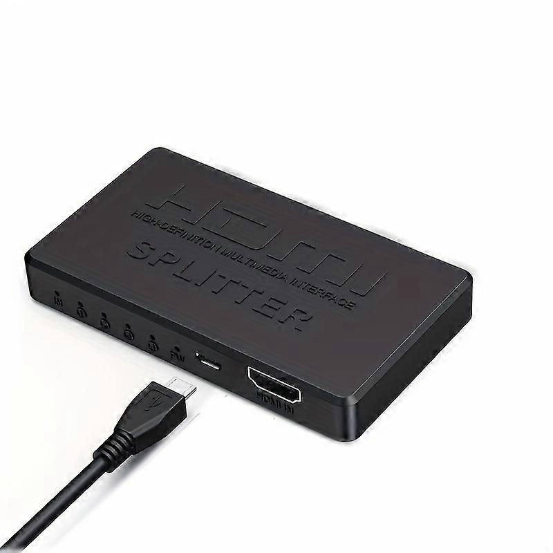 4K HDMI Splitter 1x4 - High Resolution Video Distributor for Simultaneous On-Screen Viewing - Compact Design for Laptops, TV Boxes, Projectors, and Mo