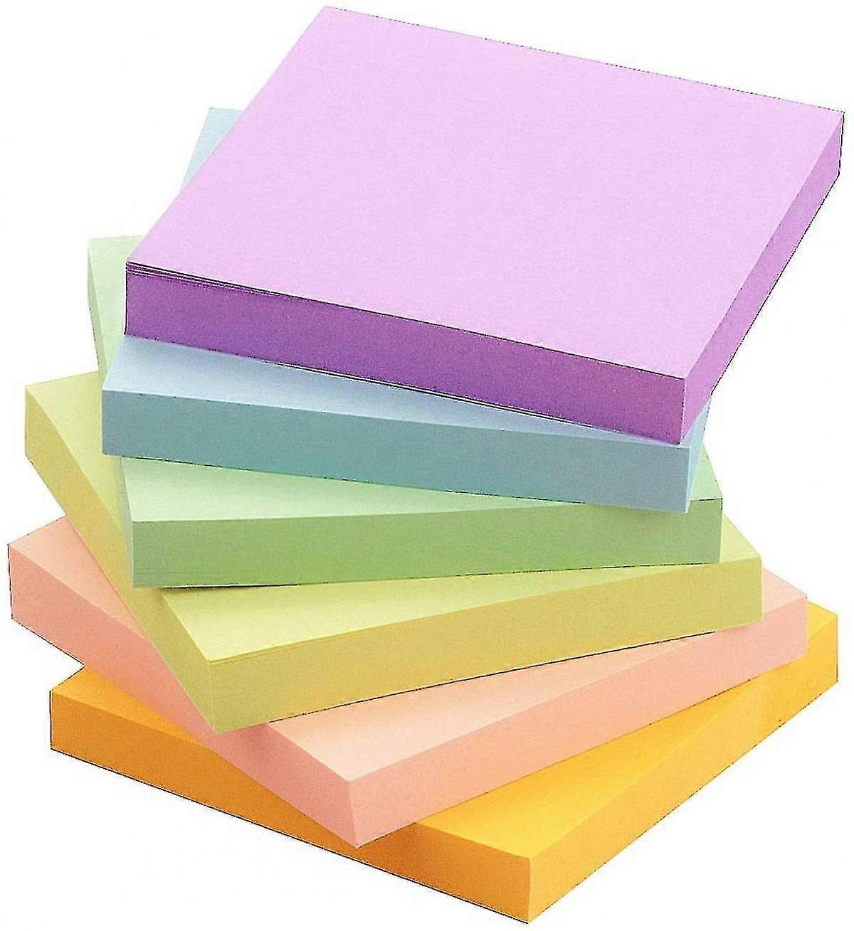 Sticky Notes 3x3 Self-stick Notes 6 Pads, 6 Pastel Color, 100 Sheets/pad Ywq