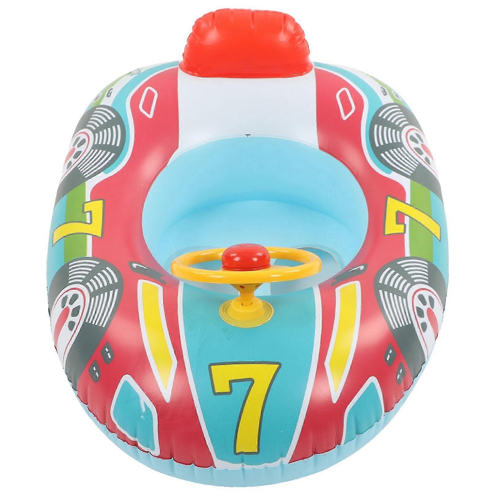 Inflatable Yacht Pool Float with Steering Wheel - PVC, Anti-Leakage, Toddler Swim Float for Summer Swimming (Blue)