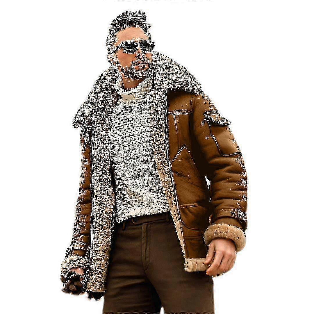 Herren Winter Pilot Lederjacke Parka