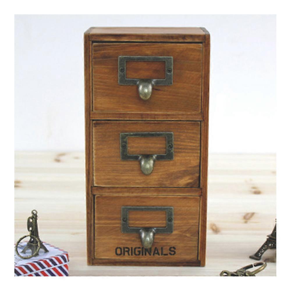 zakka Drawer Type Wooden Storage Box Table Decoration
