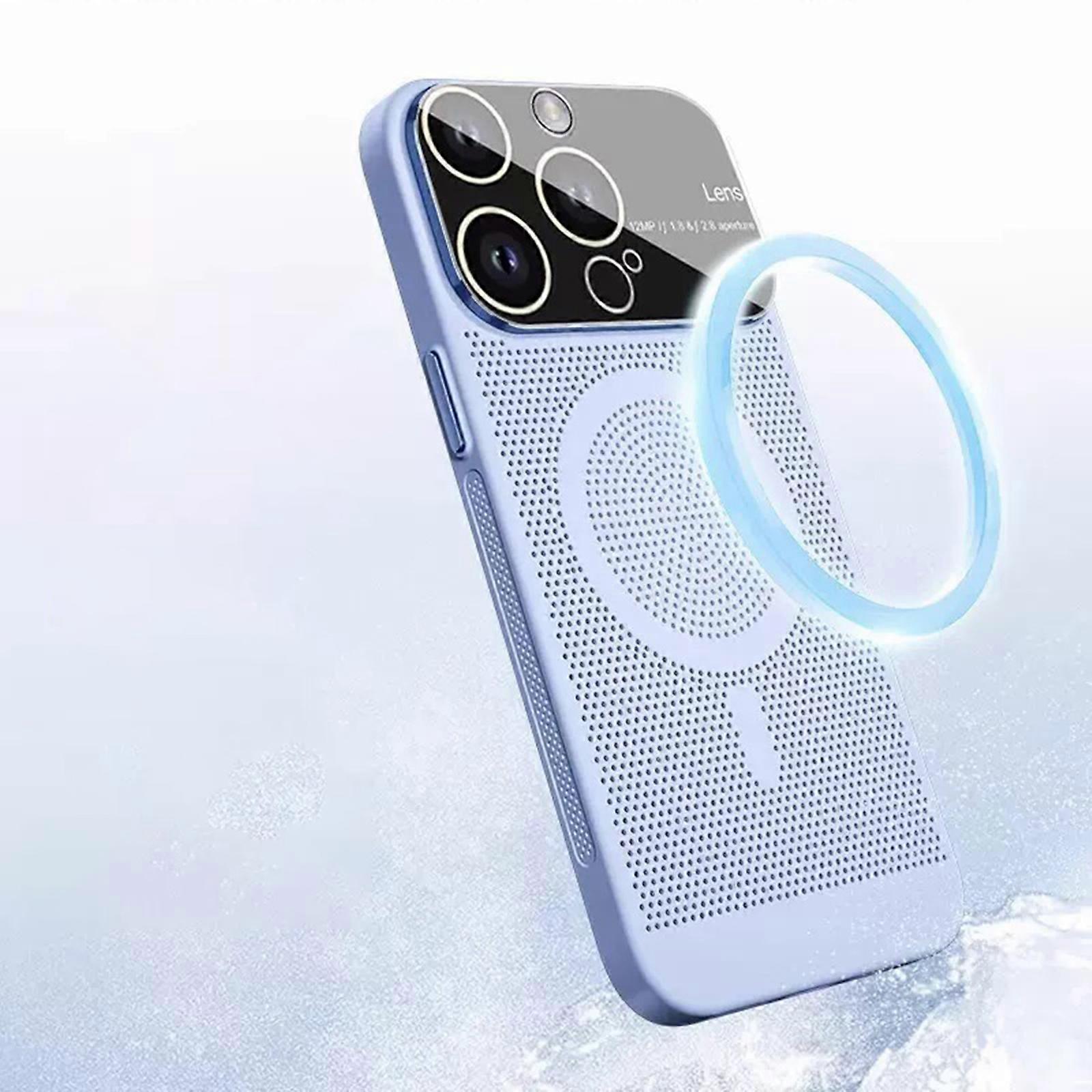 Heat Dissipation Case for iPhone 15 Pro Max/15 Ultra 6.7 Case with MagSafe Mesh Breathable Cooling Magnetic Case, Full Camera Lens Protector