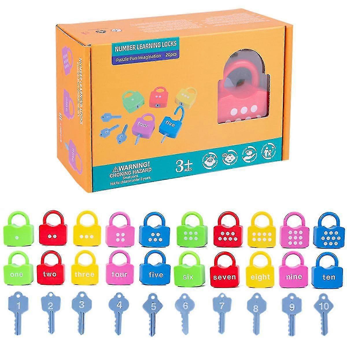 Learning Locks With Keys - Educational Numeric Locks For Number Matching And Counting (children Educational Toys 2-4) XiXi