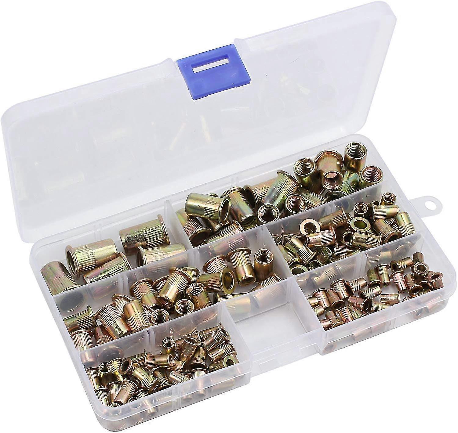 150 Rivet Nuts M3 M4 M5 M6 M8 M10 Combination Set Of Threaded Inserts Zinc Plated Carbon Steel 150x Flat Head Blind Rivets