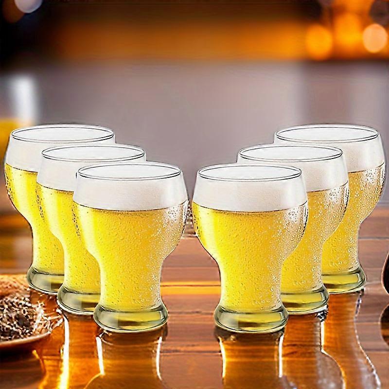 6-Pack Premium Glass Beer Mugs, 15.39oz - Perfect For Whiskey & Craft Beer, Insulated, Reusable, Handwash Only - Ideal For Home Bars