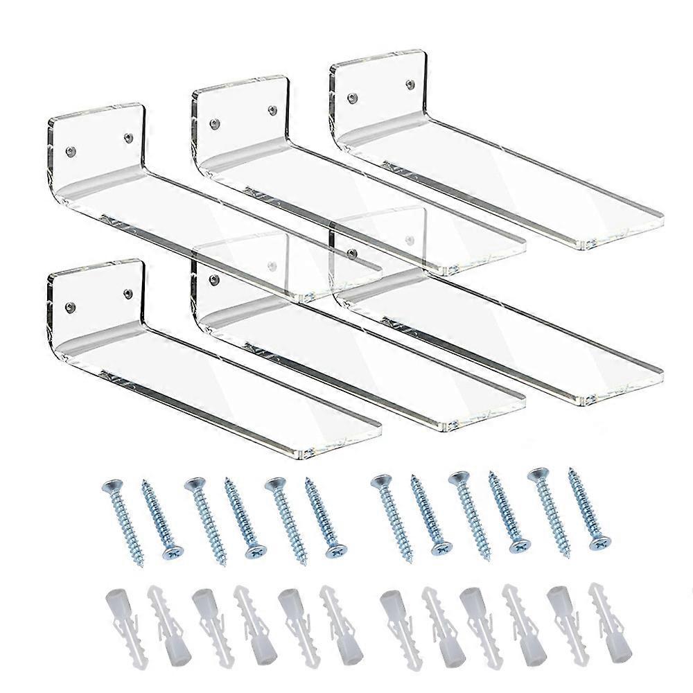 6 Pack Acrylic Floating Sneaker Shelves Clear Shoe Display Stand for Display Collectible Shoe&Sneak