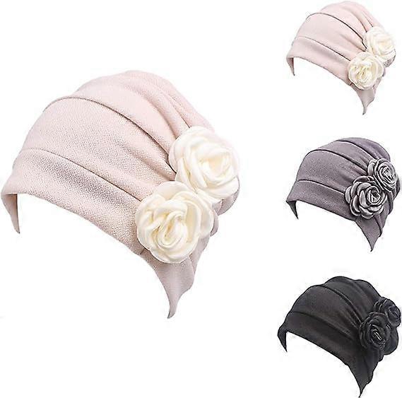 3 Colors Chemo Cancer Head Scarf Hat Cap Ethnic Cloth Print Turban Headwear