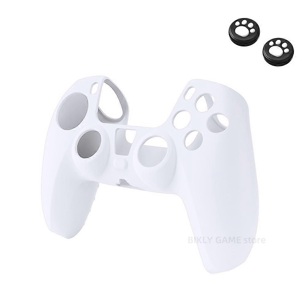 Silicone Protective Skin Cover Shell for Playstation 5 PS5 Controller Anti-Slip Rubber Case with 2 Thumb Grips Accessories Set