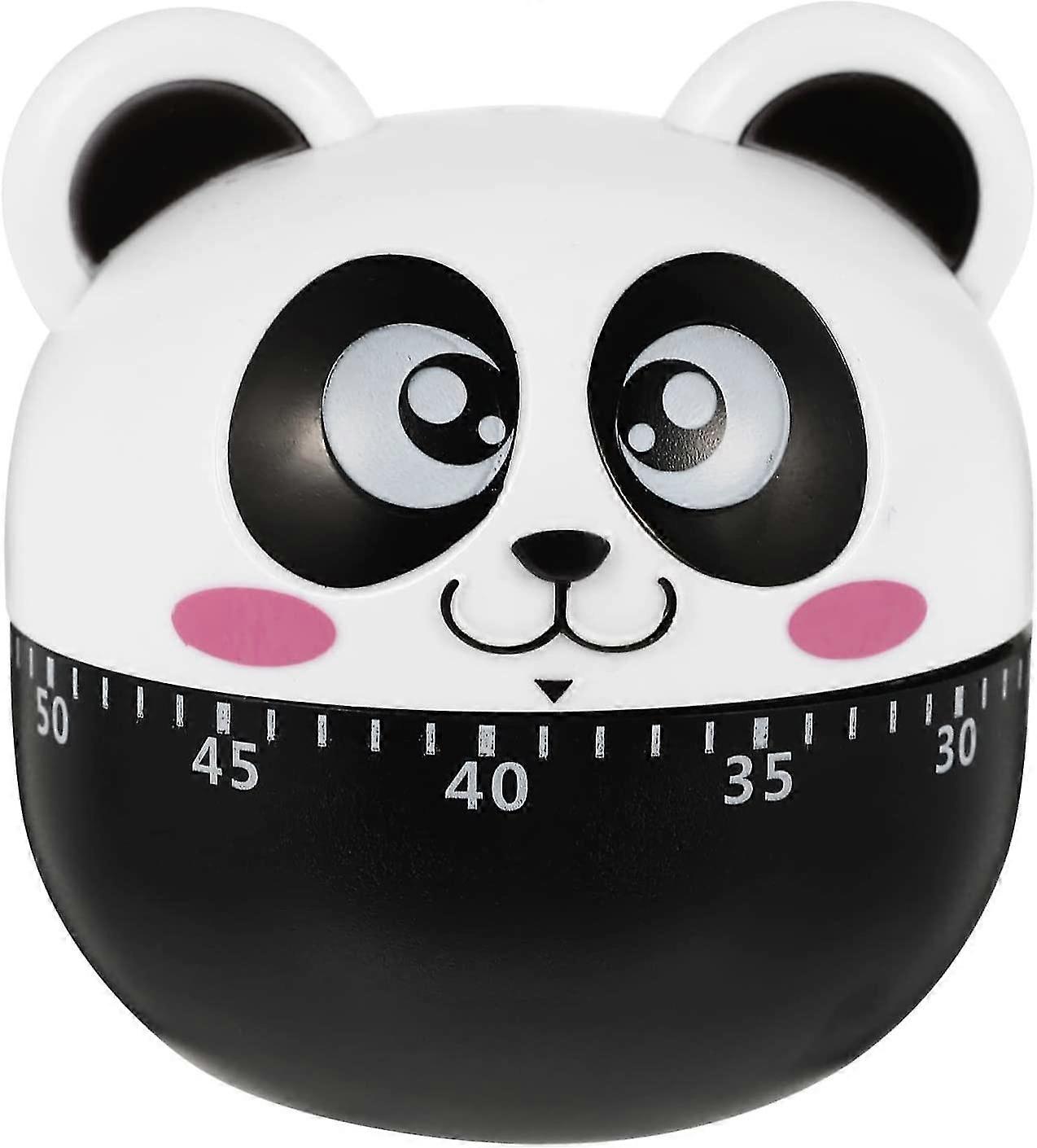 Kitchen Egg Timer Cute Classroom Timer Panda Shaped Mechanical Kitchen Baking Cooking Timer Reminder 60 Minutes (black)