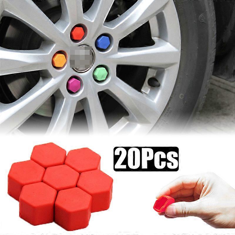 Unique Bargains 20Pcs Black Silicone 19mm Car Wheel Nut Lug Hub Covers Screw Dust Protect Caps