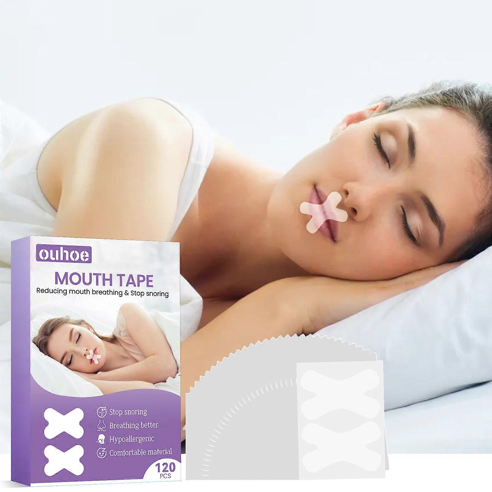 120pcs sleeping anti-snoring tape sleep, used to improve nose breathing and snoring, clear tape strip, painless removal, hypoallergenic adhesive tape