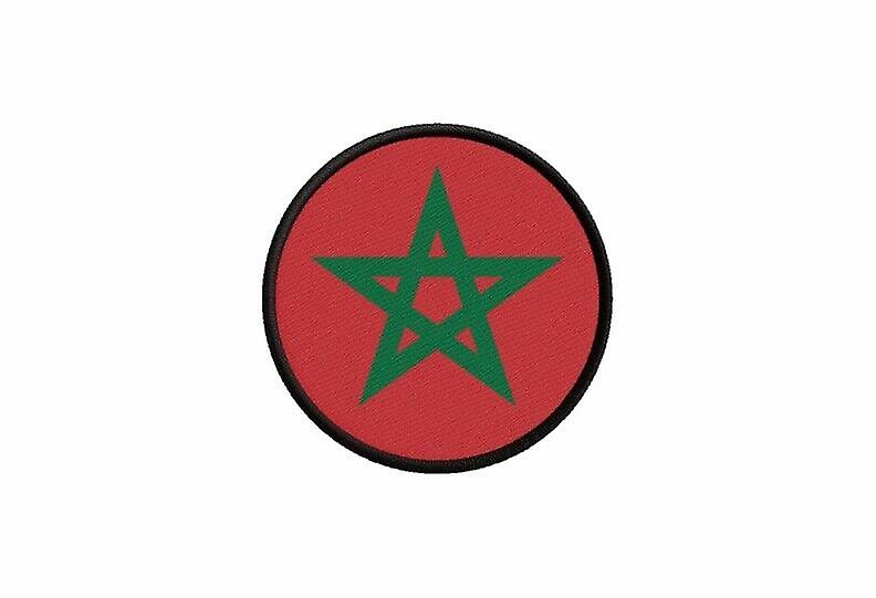 Patch ecusson Moroccan flag printed thermosticker round round round