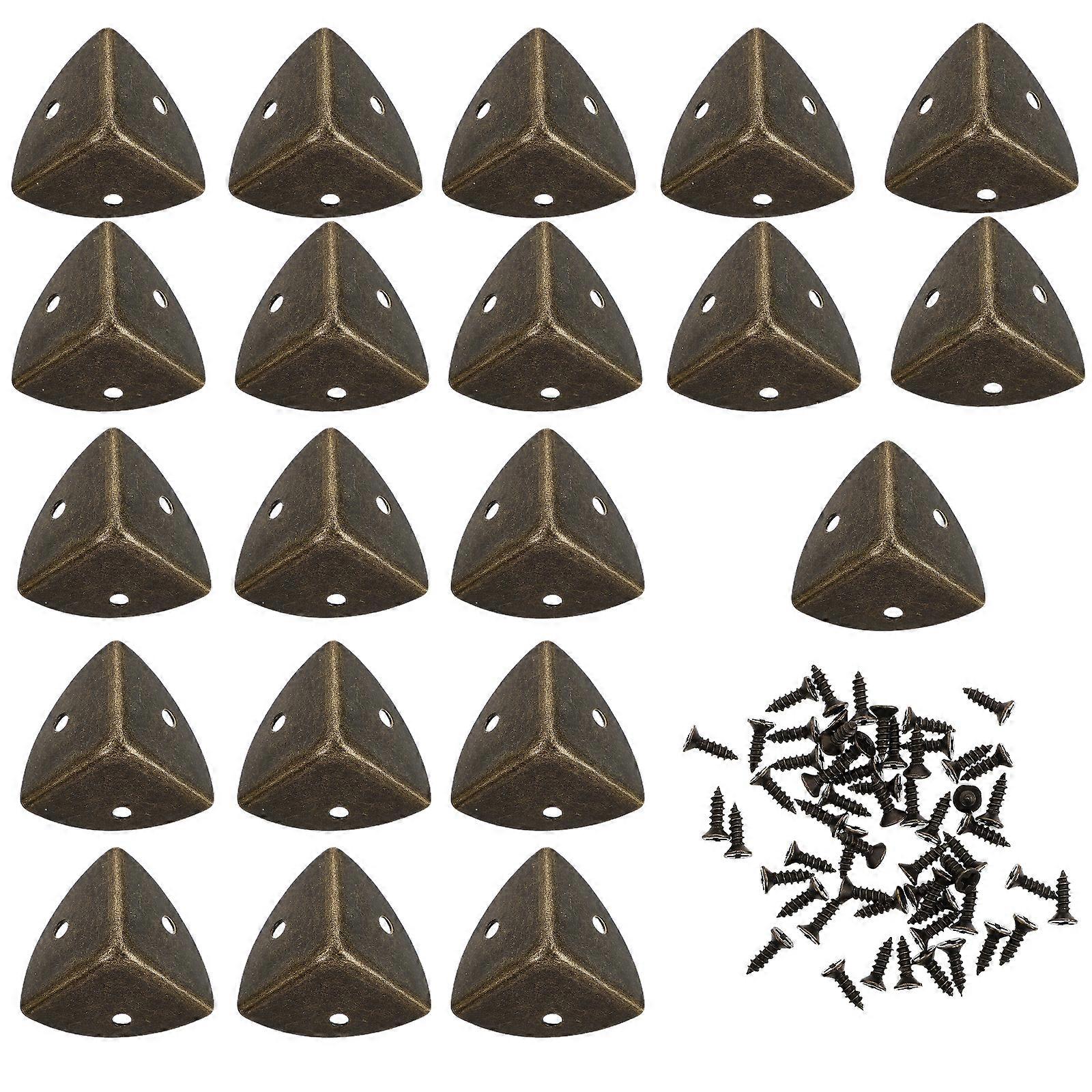 20 Pcs Creative Guards Box Corner Protectors with Screw Pack (Bronze)