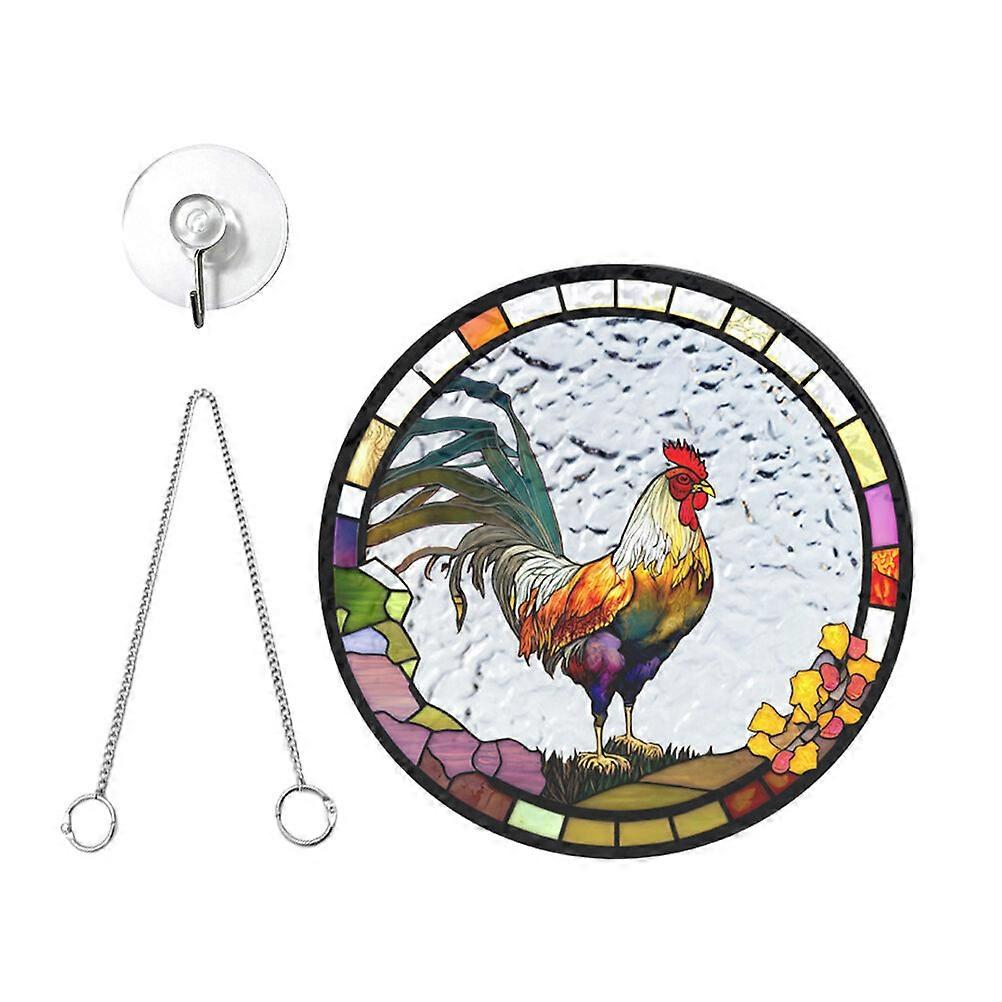 Coq acrylique suspendu Decor poulet en forme de fenêtre porche fenêtre suspendu ornement
