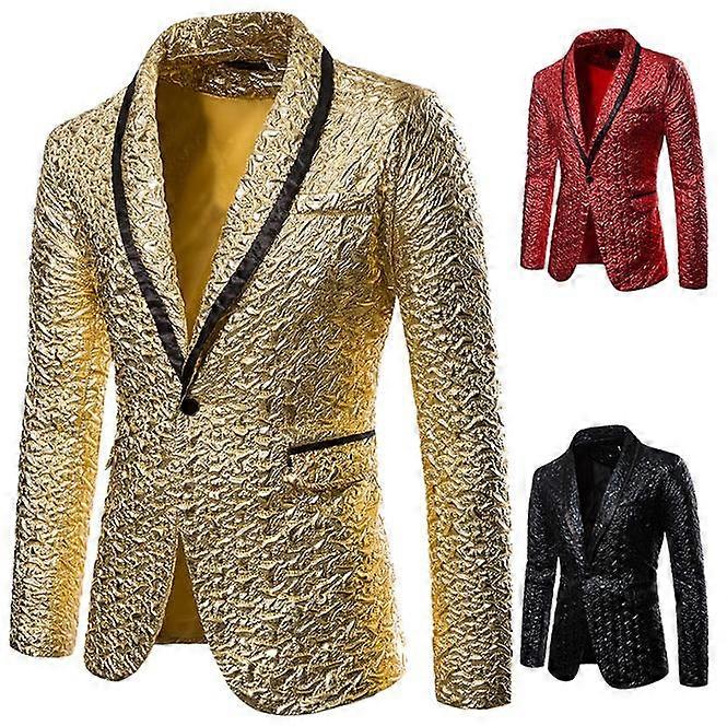 Shiny Glitter Suit Jacket, Men Shawl Collar One Button Blazer Jacket ,Prom Dress Blazers