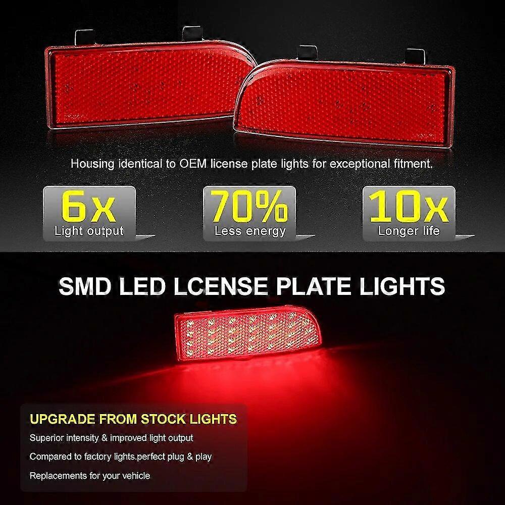 LED Rear Bumper Reflector Tail Lights For 2012-2014 Toyota Yaris – Red, Sequential