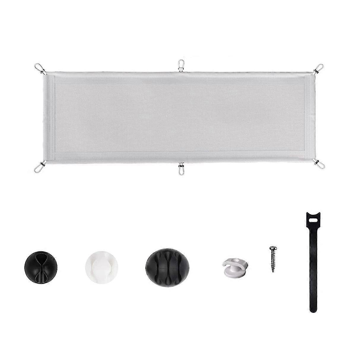 Cable Management Net - Under Desk Wire Management - Flexible Under Desk Cable Management Tray White