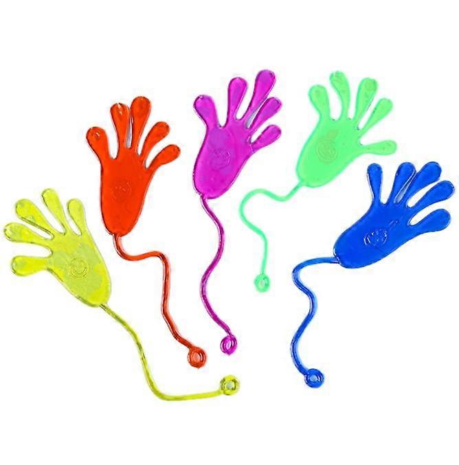 6 PCS Wacky Fun Stretchy Glitter Sticky Hands