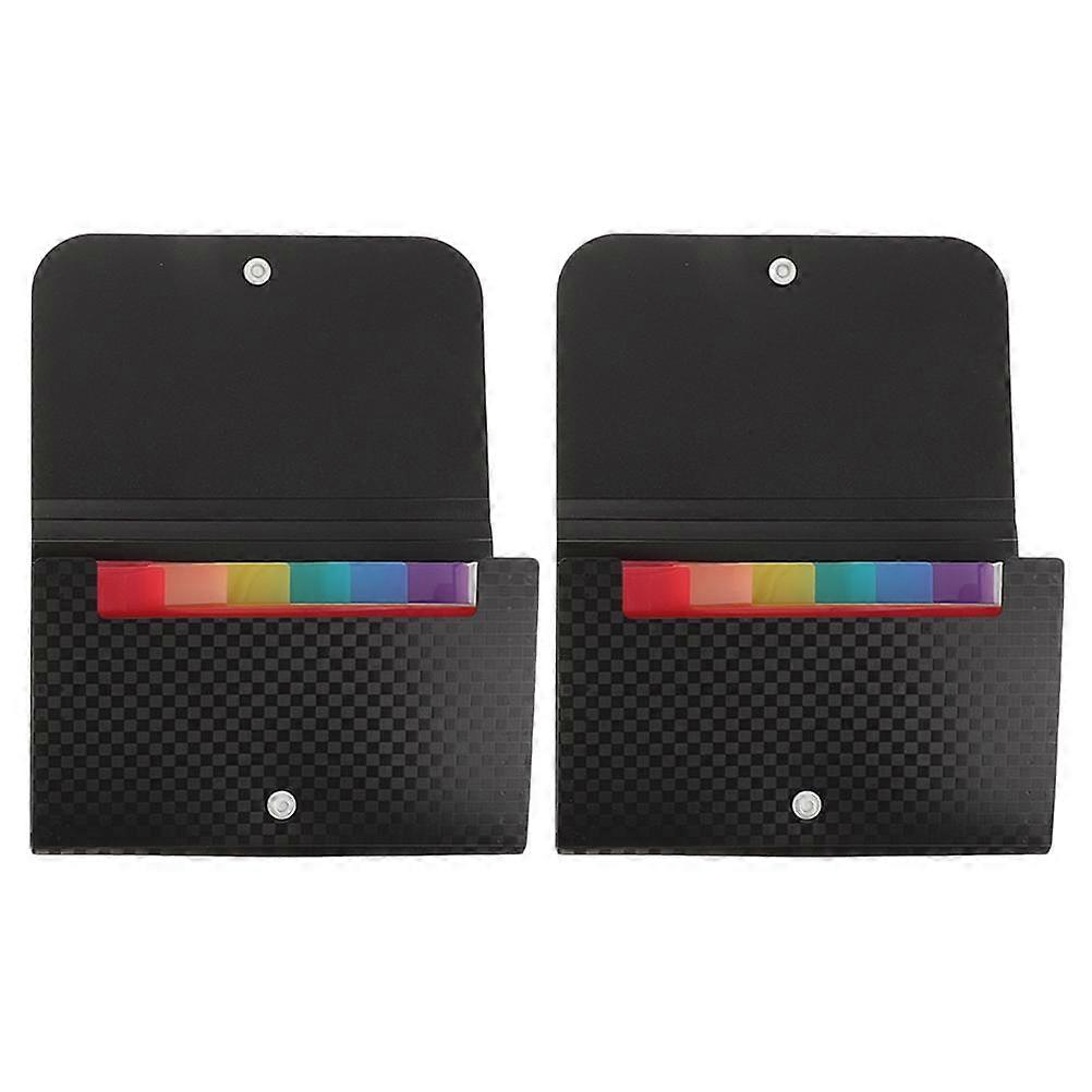 2pcs Multipurpose Document Folders Small File Folders Mini Expanding File