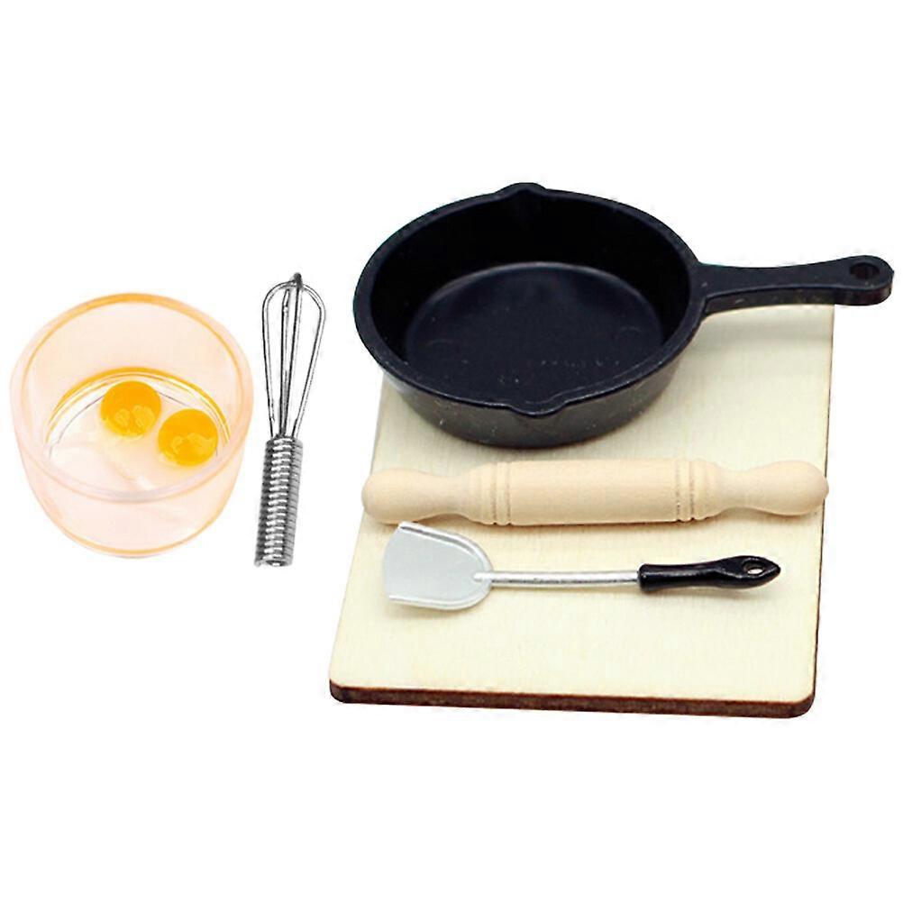 7Pcs Mini Kitchen Cooking Tool Dollhouse Kitchen Tool Miniatures Cookware Miniature Cookware