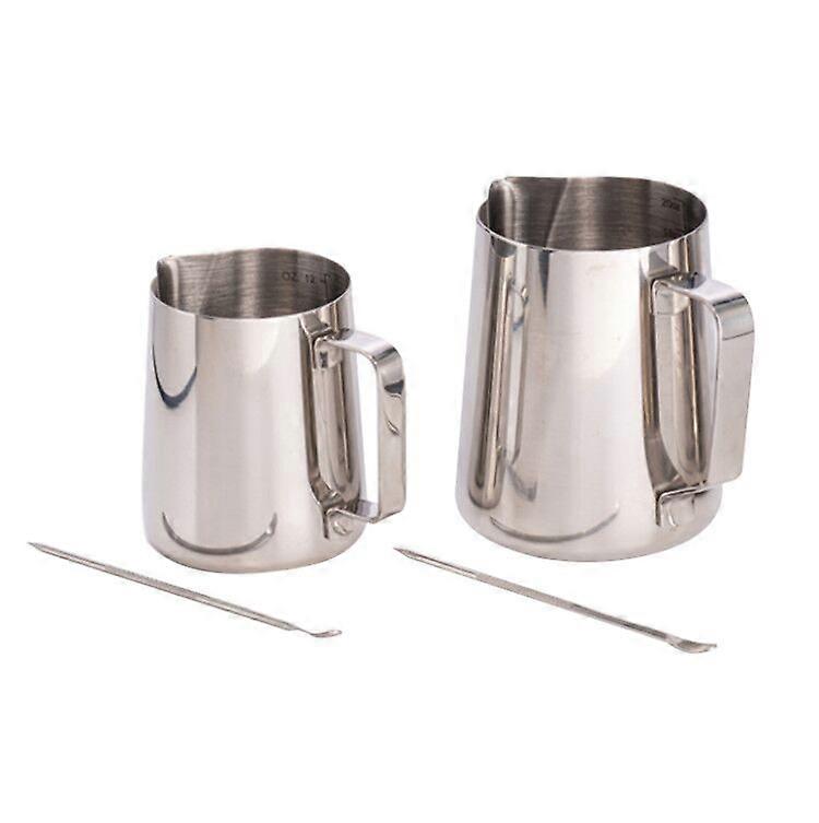 304 كوب من الفولاذ المقاوم للصدأ مع مقياسكوب حليب اسطوانة إبرة الأنف كوب حليب القهوة