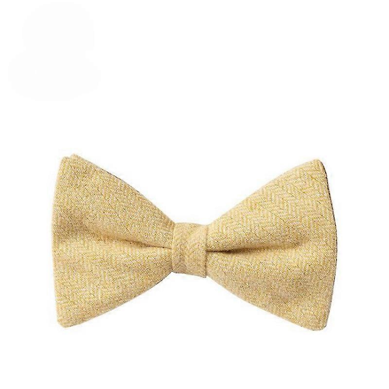 Wool Plaid Herringbone Bow Tie