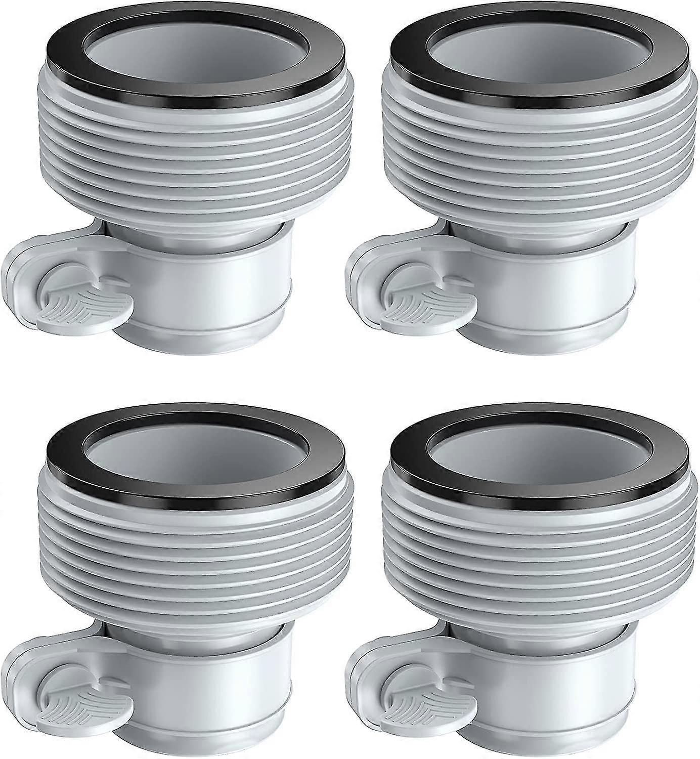 Pool Hose Adapter With Thread For 1.5"and 1.25" Connections, Gray 4 Pack