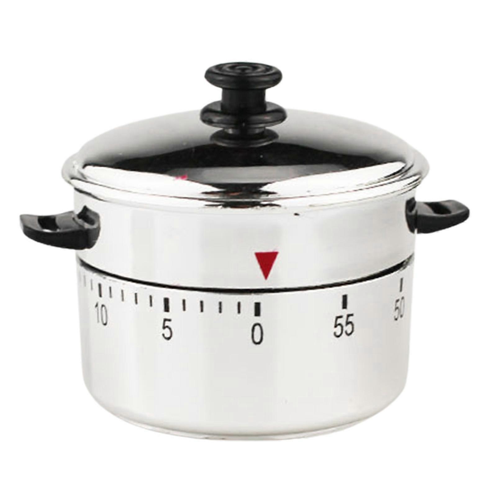 60 Minutes Kitchen Timer No Battery Accuracy Pressure Cooker Shape Clockwork Design Alarm Timer for Home