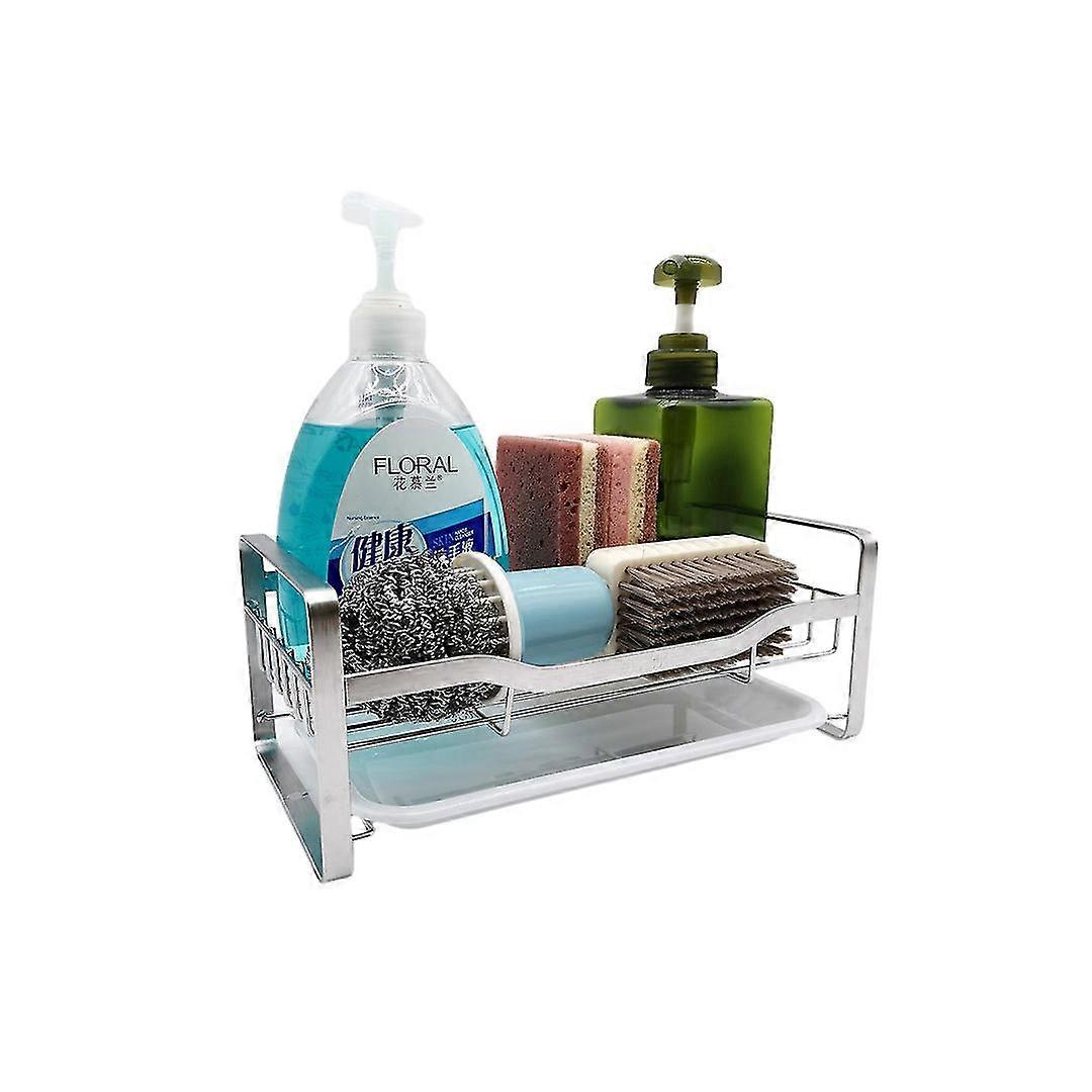 Kitchen Sink Caddy Sponge Holder With Removable Drain Tray