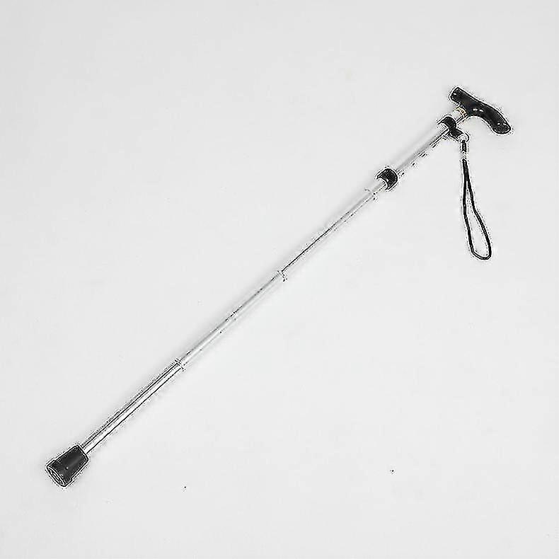 1pc Folding Walking Stick Adjustable Solid Color Aluminum Alloy Walking Cane For Hiking Camping Durable Mobility Aid